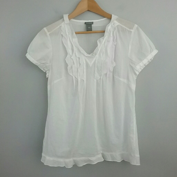 Ann Taylor Tops - Ann Taylor//White Semi Sheer Top